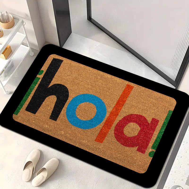 

Spanish ¡Hola! Colorful Text Doormat, Non-Slip Entryway Rug, Durable Washable Floor Mat for Home and Patio 40x60cm