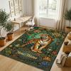 Tigers Majesty Theme Soft Crystal Velvet Rug Custom Name & Text Print Non Slip Floor Rug for Bedroom Living Room