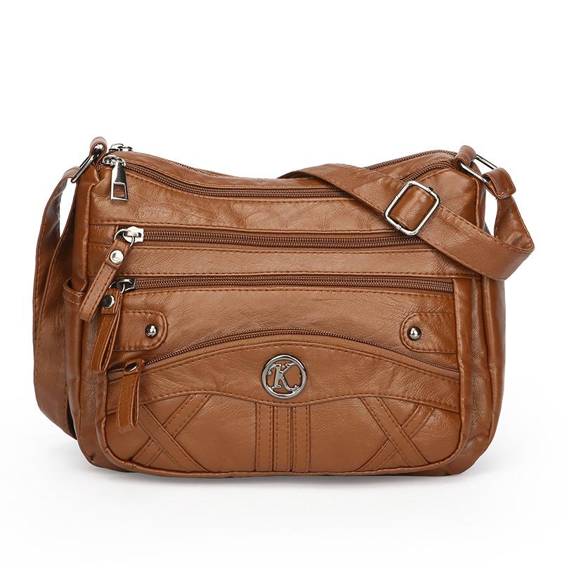 

Сумка через плечо для мамы, большая вместимость, женская сумка среднего возраста коричневый