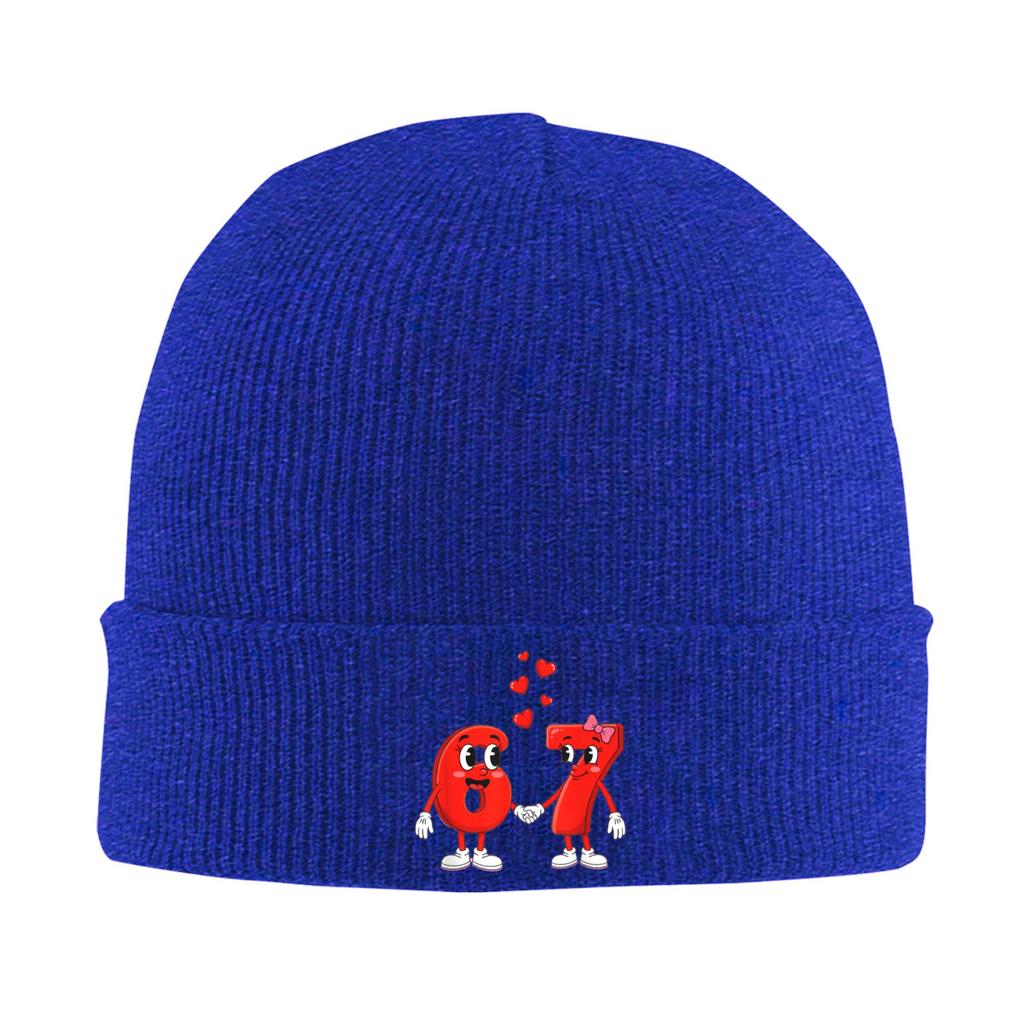 Funny 6 7 Valentines Heart Six Seven 67 Valentines Day Love Beanie Hats  Knit Hat Male Warm Soft Caps Spring Design Bonnet Hats