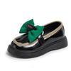 Spring and Autumn Fashion Princess Casual Leather Shoes with Bow Children's Round Toe Spring Non-slip Children's Fashion Loafers Shiny Leather Shoes