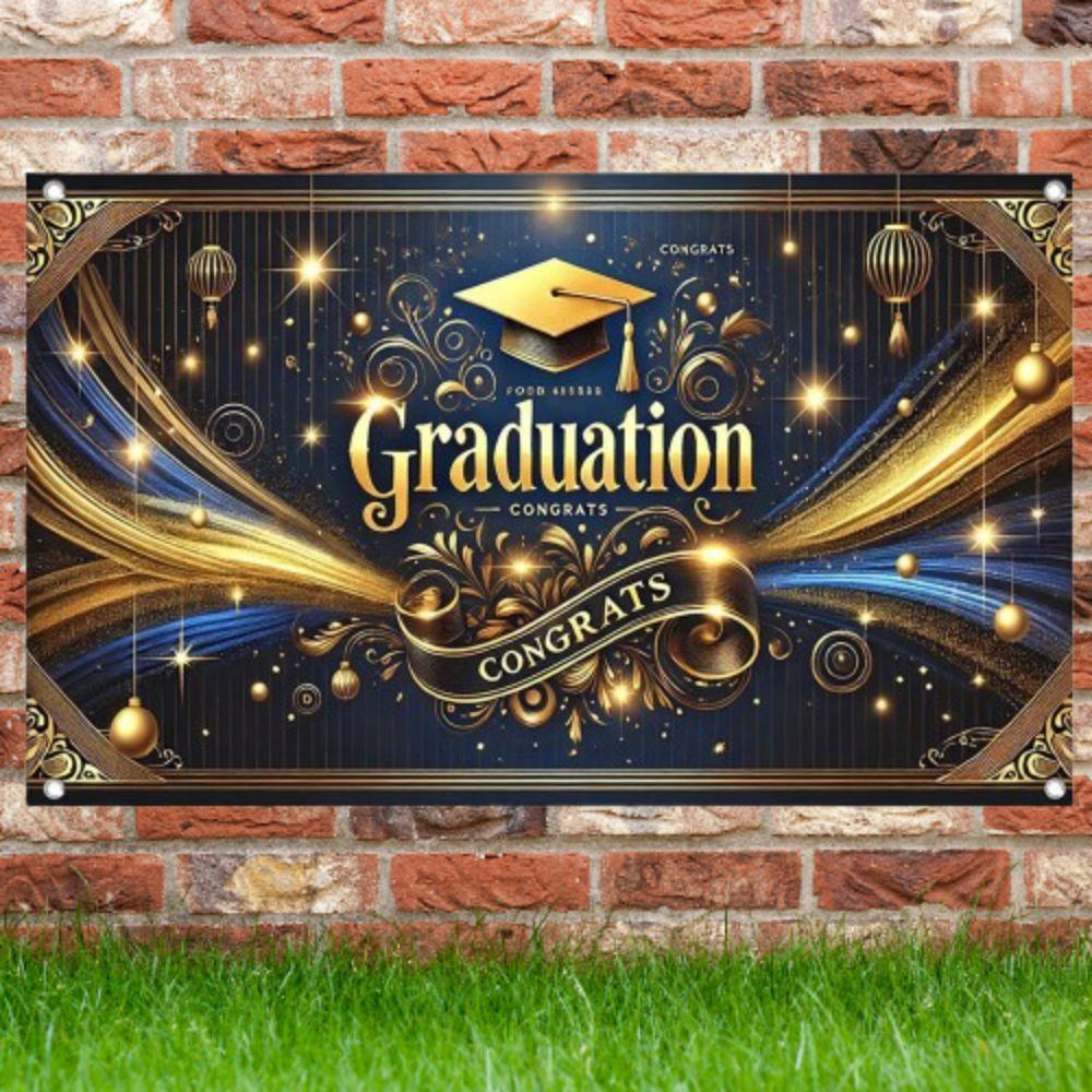 Celebrate Graduation Photography Backdrop Glitter Happy Graduation Banner Photography Props