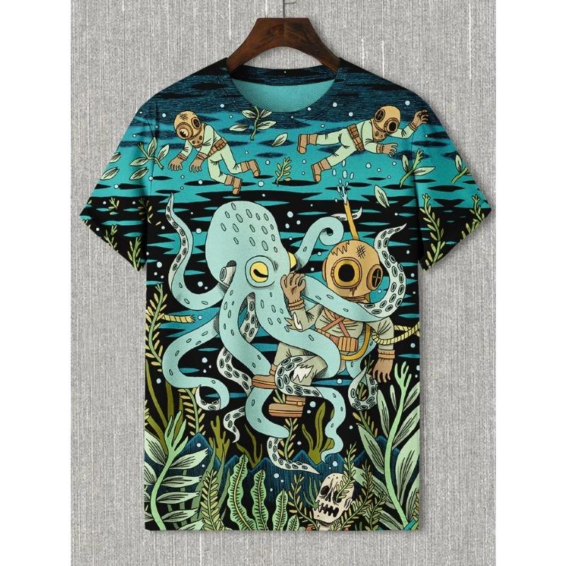 Letní zábava pánská a dámská móda abstraktní zvíře kotě prase potisk tričko ležérní kulatý výstřih tričko