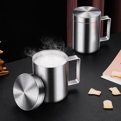Wärmeisolierender LFGB-zertifizierter 316 Edelstahlbecher, Wasserbecher, nie gebrochener Mark-Becher, staubdichter Büro-Tee-Milchbecher mit Deckel
