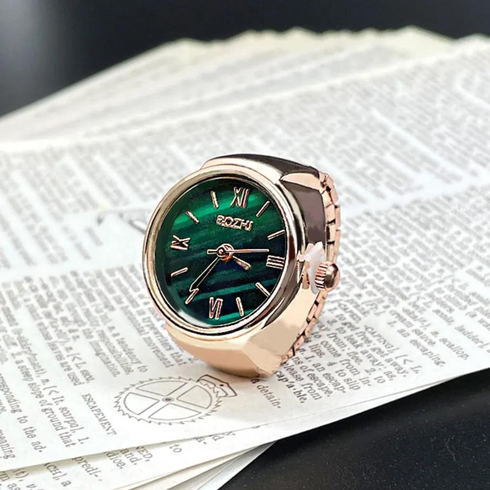 

Selling Finger Watch Ring Creative Movement Fashion Accessories Vintage Alloy Shell Quartz Watch Men Jewelry Women Gift resizable розового золота