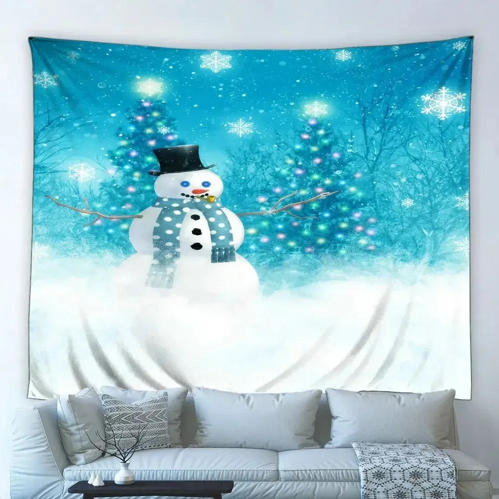 Christmas Snowman Luxury Tapestry Bedroom Living Room Home Christmas Decoration