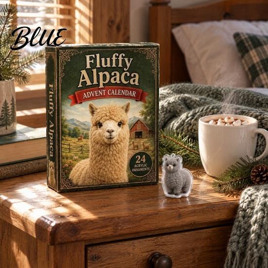 Desktop Decorative Ornaments with 24 24-Day Christmas Calendar 2026 Alpaca Advent Countdown Set 2D Acrylic