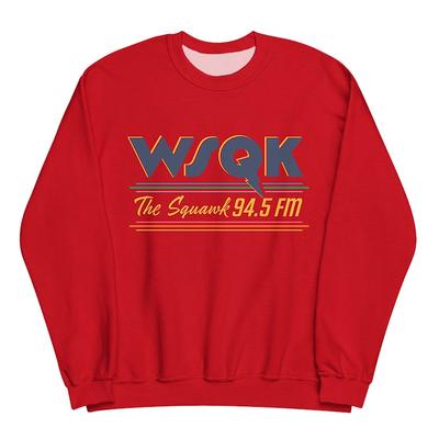 WSQK The Squawk 94.5 FM Print Crewneck Sweatshirts Winter Fleece Long Sleeve Male Pullovers Graphic Print Clothing Men Sudaderas