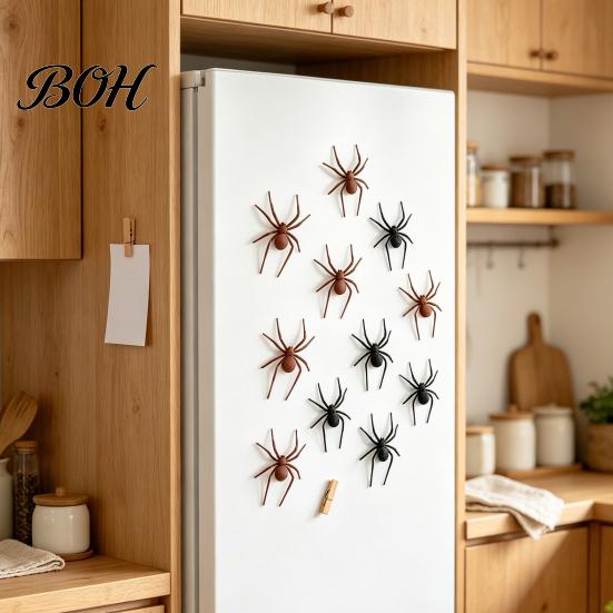 Garage Door Magnets 2/4/8Pcs 3D Spider Refrigerator Magnet, Lifelike Decorative Magnet for Metal Surface Spiders Surfaces, Creepy Magnetic Decor