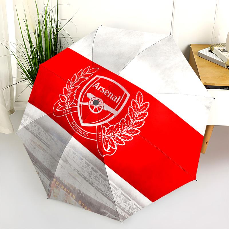 Arsenal Football Club mönster, automatiskt hopfällbart paraply, bärbar och hopfällbar design, 8 revben, en julklapp eller födelsedagspresent.