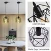 In Stock USA Vintage Geometric Pendant Light E27 Industrial Hanging Lamp Metal Cage Chandelier for Bar Kitchen Counter Interior