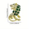 Women's Novelty Inlaid Imitation Glaze Rhinestone Lion Brooch Banquet Party Dress Suit Coat Decoration Pin