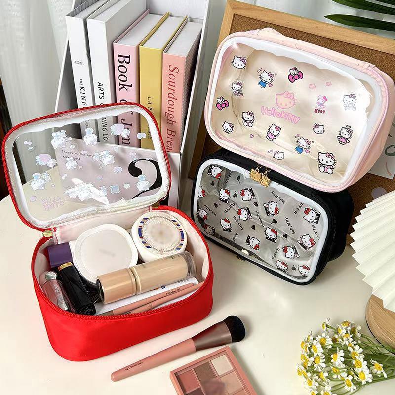 Girls Cosmetics Bag Large Capacity Transparent Pvc Makeup Storage Bag Portable Travel Wash Gargle Bag Waterproof