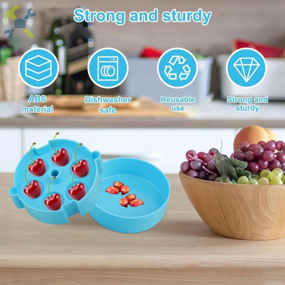Denocciolatore di Ciliegie Plastica 6 Fori Strumento Separatore di Semi per Assaggio Olive Rimozione Noccioli da Frutta Quotidiana Semi Denocciolatore Olive Gadget