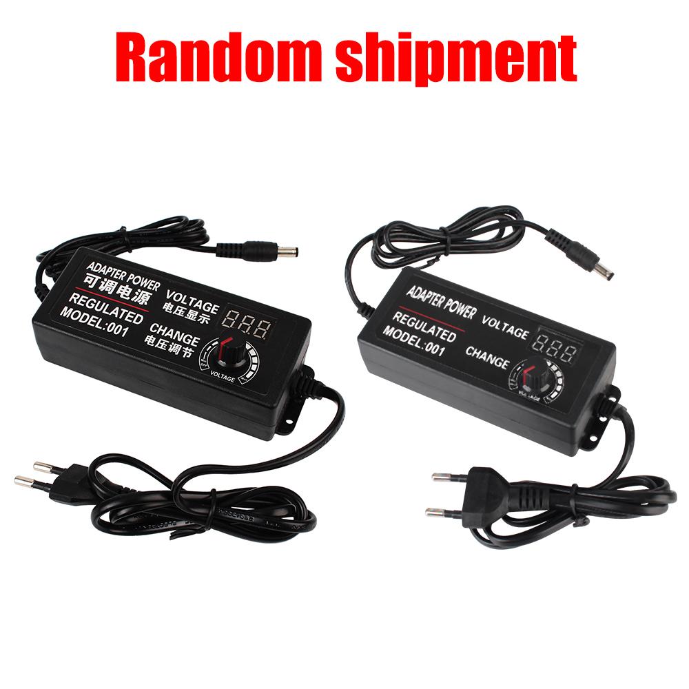 EU AC Adjustable Adapter Display Screen DC 3V-24V 2A Voltage Regulated Power Supply Adatpor Plastic