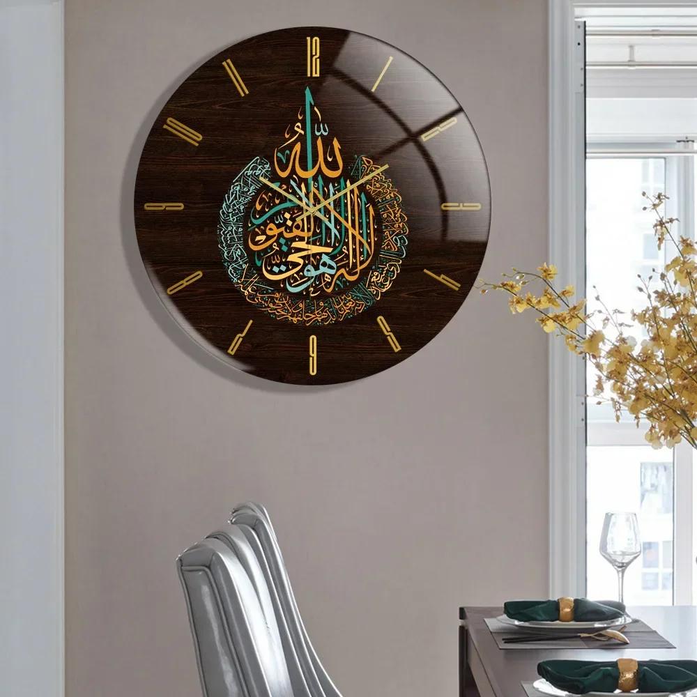 2025 Ramadan Decorations Acrylic Wall Clock Silent Home Decor Living Room Bedroom Wall Sticker Deco For Muslim Eid MubaraH1M5J9
