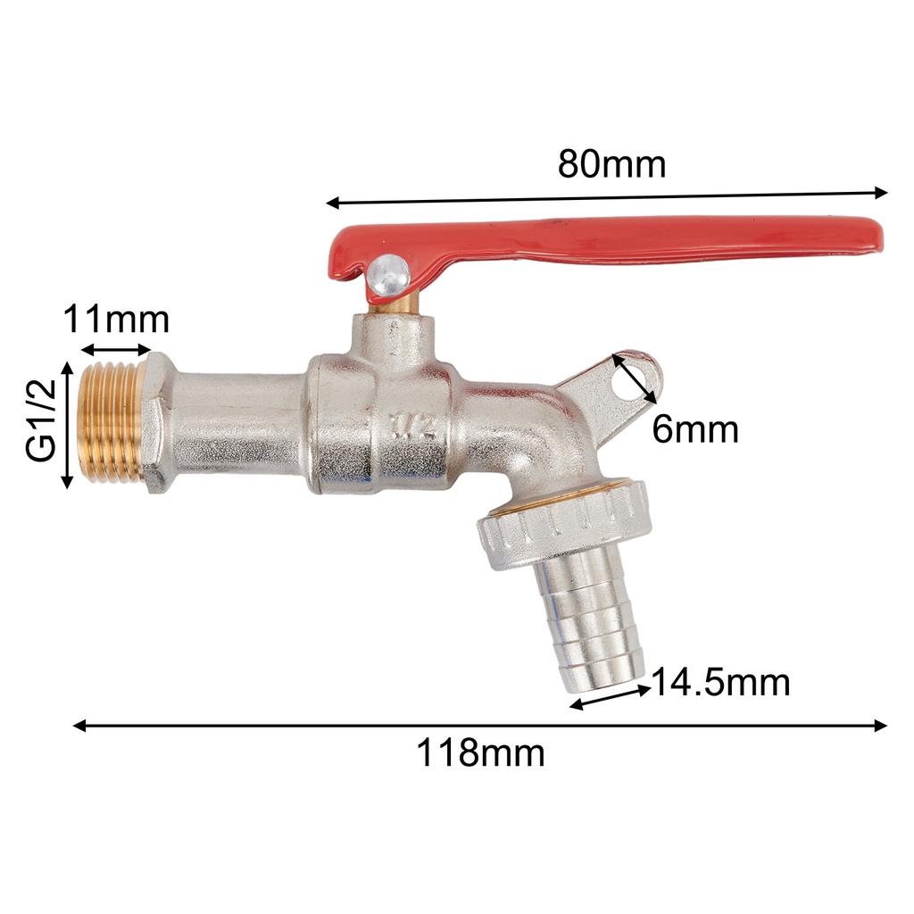 Lockable 1/2 Inch and 3/4 Inch Outdoor Garden Tap Ball Valve for Water Flow Control with Secure Closure Design