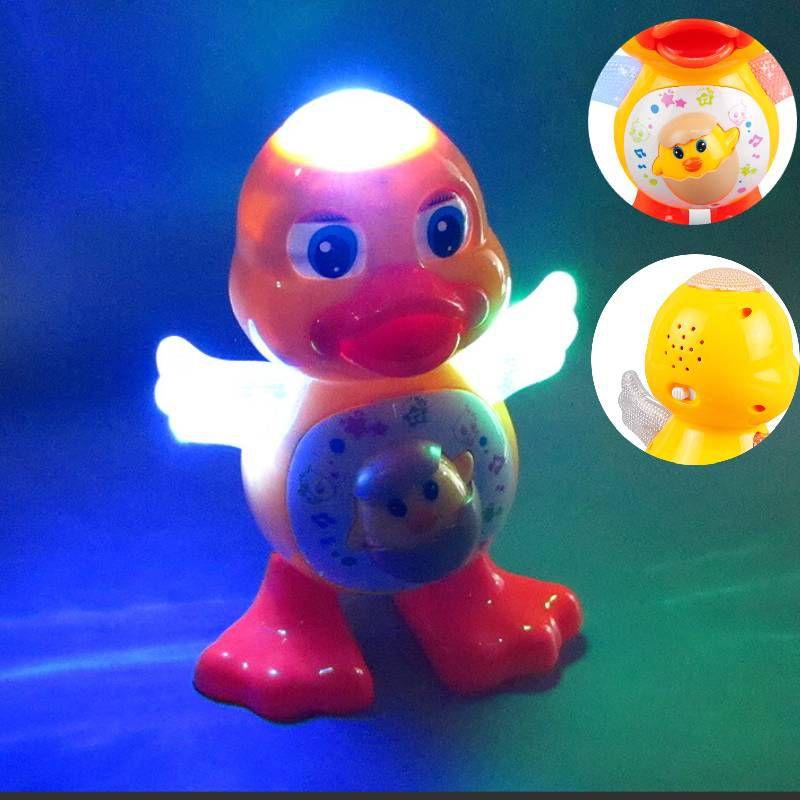 Singing Dancing Cartoon Duckling Electric Light Music Kids Toys Christmas Gifts