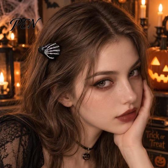 Spooky Hair Clips for Women Halloween Skeleton Hand Claw Clip Women, Mini Gothic Clip, Acrylic Styling Tools Accessory with Sequins Thick and