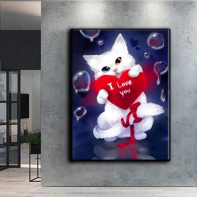 Pittura Diamante 5D Fai da Te Amore Gatti Set Punto Croce Ricamo Diamanti Pieni Arte Mosaico Immagine di Strass Decorazione Regalo