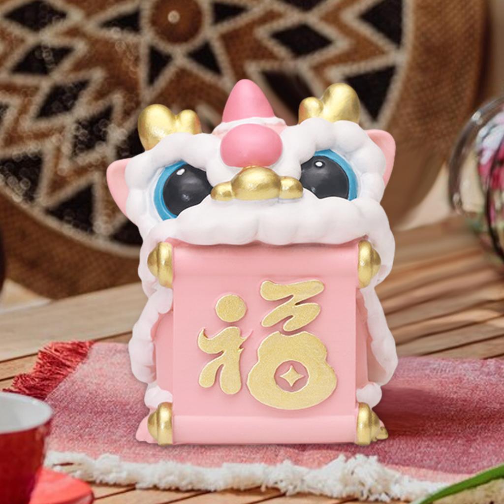 New Year Decoration 2025 Gift Table Sculpture Exquisite Wake Lion Ornament Spring Festival for Housewarming Home Car Office