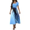 Women's Fashion Casual Short Sleeve Round Neck Splicing Floral Print Elegant Temperament Dress