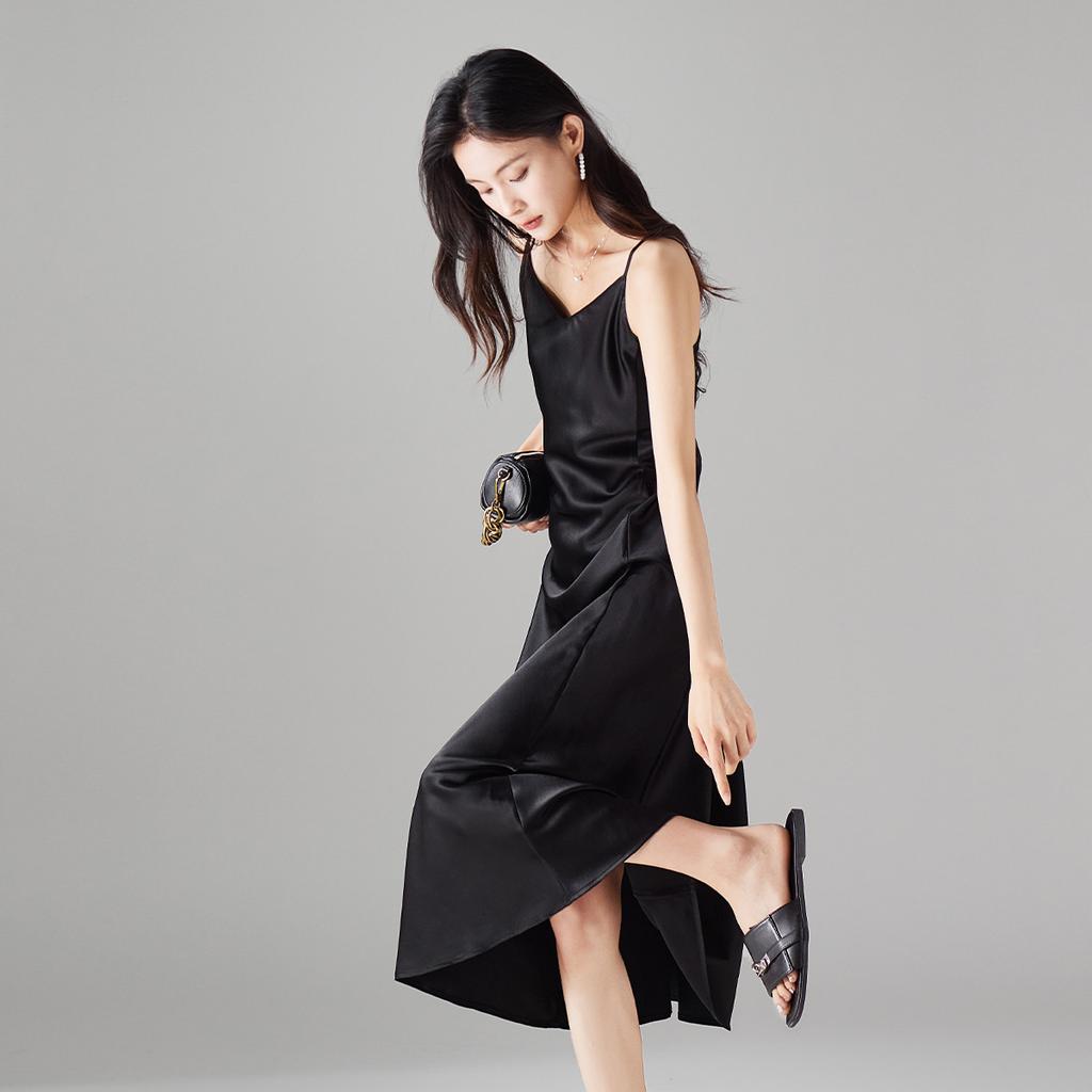 Minimalist Style Mulberry Silk Camisole Dress for 2026 Summer, Elegant Temperament, Versatile Mid Length Dress