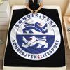 Sonderjyske FC Printed Flannel Blanket, Soft Throw for Bedroom Sofa, Washable,soccer Fan Merchandise, Great Gift.