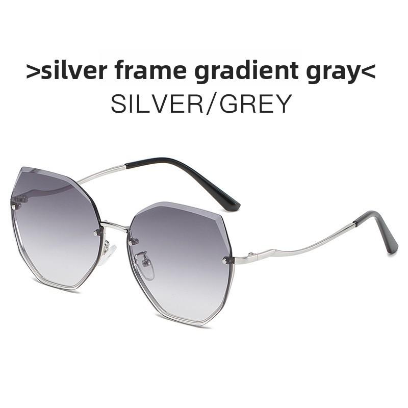 Fashion Polygon Frameless Sunglasses For Women With Uv400 Protection For Travel And Parties