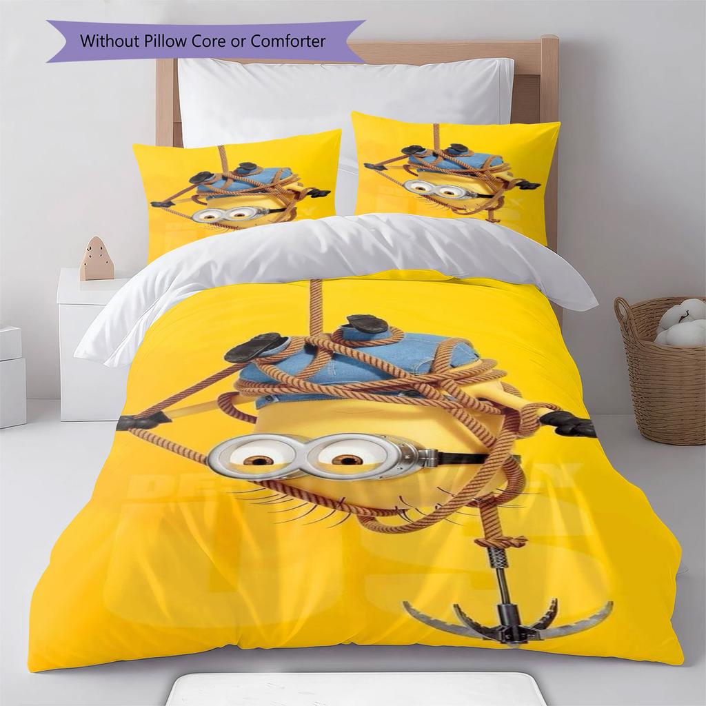 Jorge The Minion's Adorable Greeting: A Comfortable and Cozy Bedding Set—the Perfect Choice To Decorate Your Bedroom.