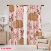 2D flat printing 2pcs Window Curtains Cute Capybara 100% Polyester Without Electricity Versatile Use for room decor aesthetic