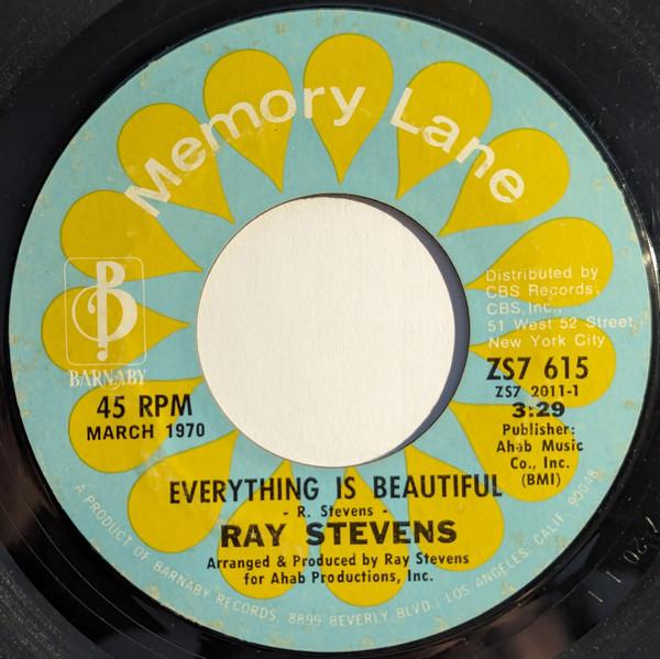 

7inch Record RAY STEVENS - Everything Is Beautiful / America, ZS7615 BARNABY 1970 US Country/Folk Used