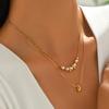 Fashion Jewelry Stainless Steel Two-layers Snake Bone Chain Pendant Necklace Women Water Drop Clavicle Chain Necklace