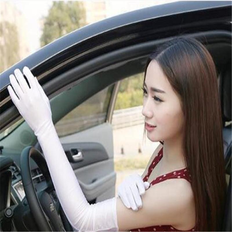 New Classic Adult Black White Red Skin Opera/Elbow/Wrist Stretch Satin Finger Long Arm Gloves Women Club Gloves Driving Gloves
