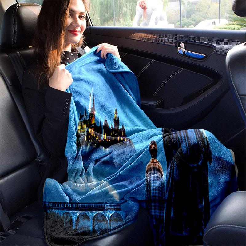 Harry Potter Hogwarts Express Night Train Poster PrintPrint Blanket, Soft Blanket For Sofa Office Bed And Travelling Daughter Birthday Gift