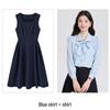 College Style Sleeveless Dress Set for Students and Teachers - Vest & Shirt Outfit for Interviews and Teaching