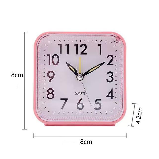 Creative Square Small Alarm Clock Fashion Silent Luminous Alarm Clock Bedside Table Clock