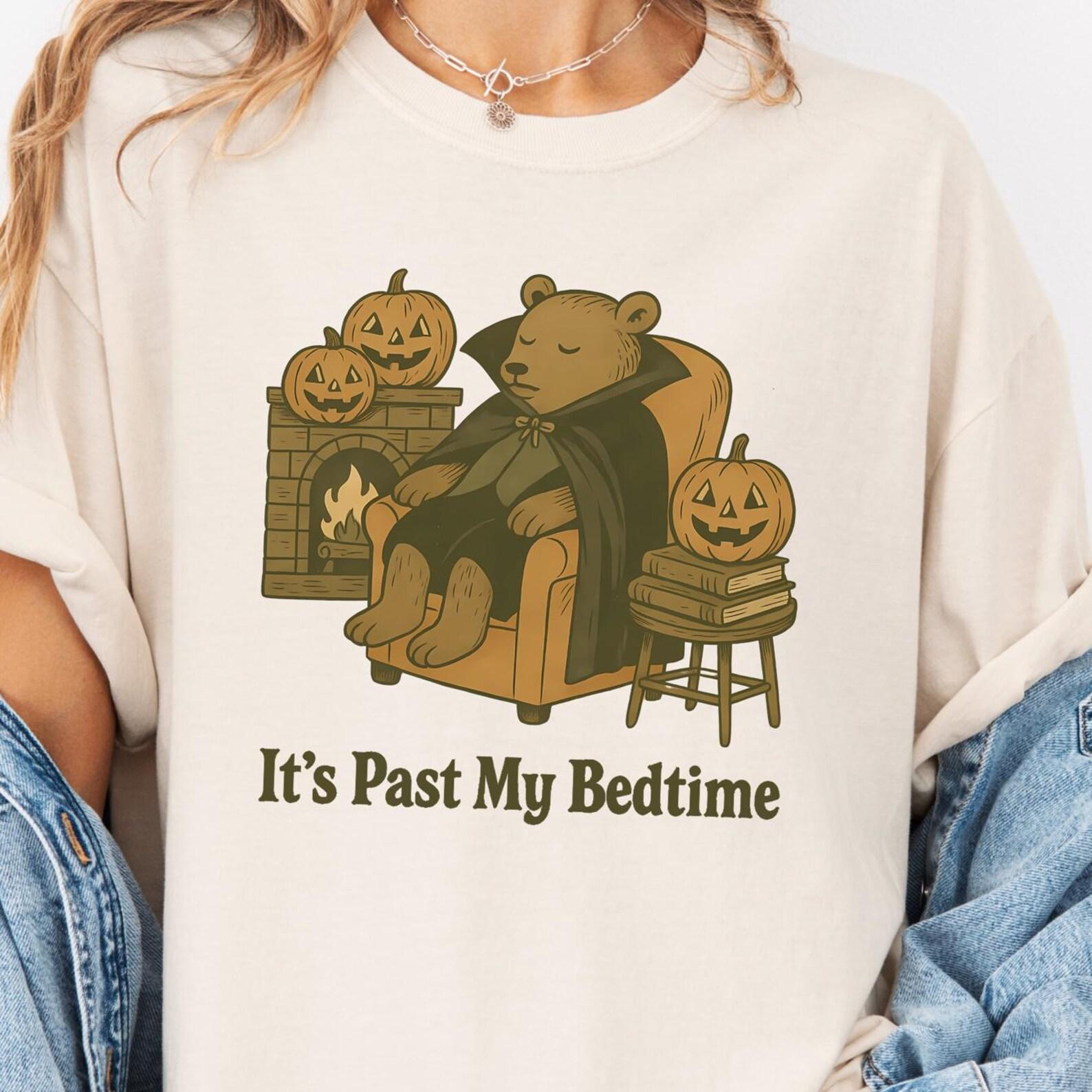 Funny Sleepy Bear T-Shirt: It s Past My Bedtime Meme Tee S