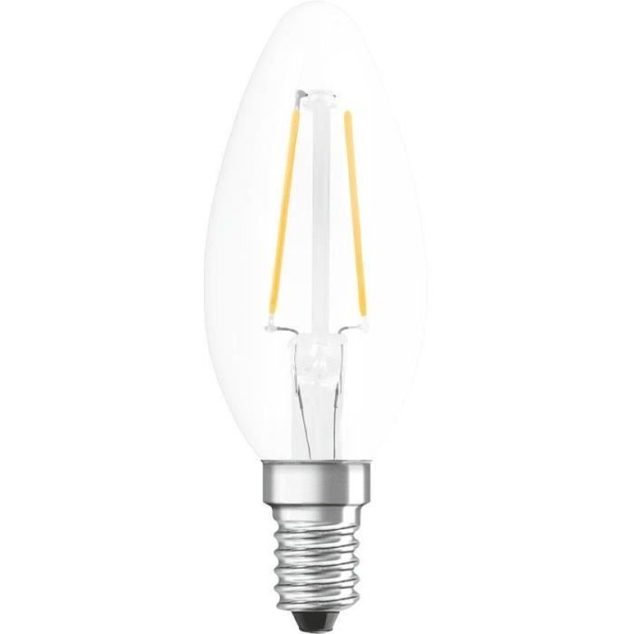 OSRAM Ampoule LED Flamme clair filament 1,5W=15 E14 chaud