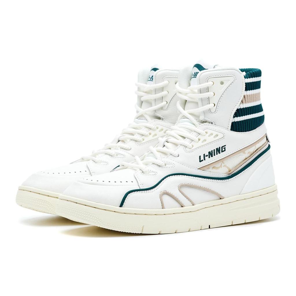 Li-Ning 1990 Classic Series Casual High-Top Skate Shoes Women Sneakers Off-White ALFR130-1