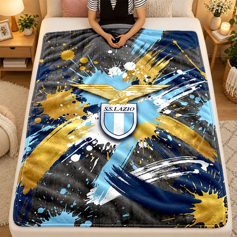 Flannel BlanketLazio FC Warm Soft Throw Blanket for Indoor Sofa Bed Living Room Use