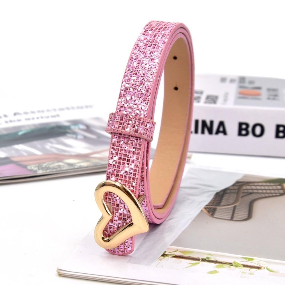 Bling Bling Funkelnder Strassgürtel Glitzer Vielseitiger PU-Ledergürtel Vintage Luxusmarken-Design Trendiger Hüftgürtel