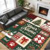 Christmas Custom Name Printed Square Area Rug Soft Non Slip Floor Carpet For Bedroom Holiday Gift