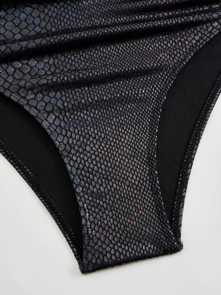 Damen Sexy Tiefes V-Ausschnitt Schnürung Rückenfrei Einteiler Badeanzug - Schlankmachendes Bauchabdeckungs Design