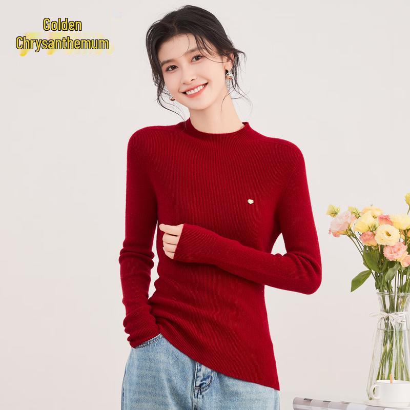 Jinjv Women s Slim-Fit Long-Sleeve Knit Sweater XL