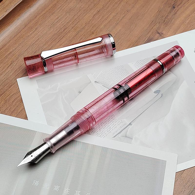 PENBBS 495 Piston Fountain Pen - Large Capacity Transparent Acrylic Unisex Writing Pen