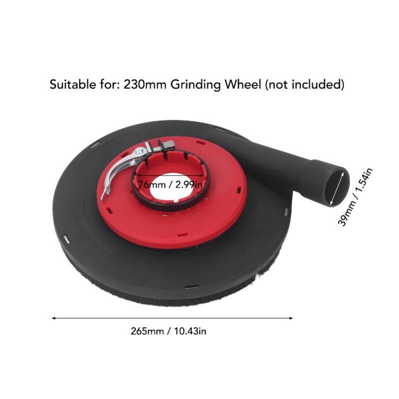 9 Zoll Winkelschleifer Staubhaube Oberflächenschleif-Staubhaube Für Winkelschleifer Rot Schwarz 230mm Schleifscheibe