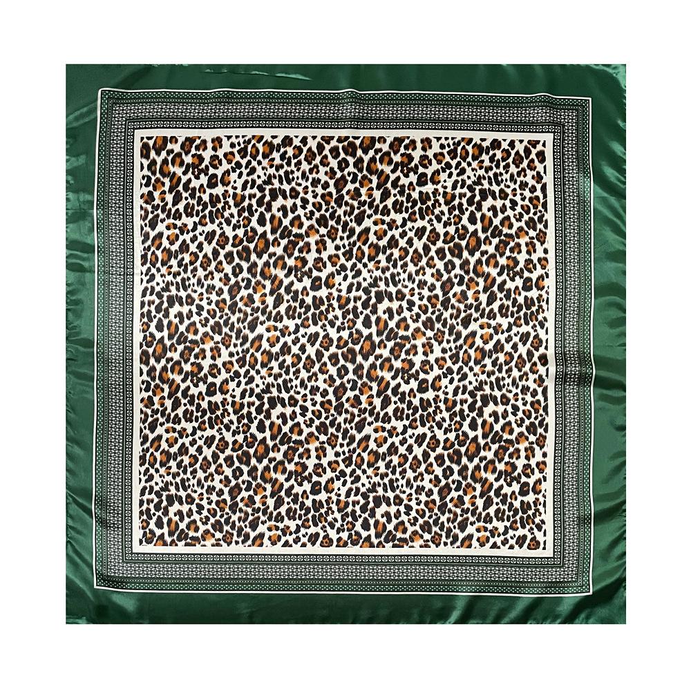 Artificial Silk Scarf 90cm Women's New Arrival Headscarf Satin Square Scarf Leopard Print Shawl