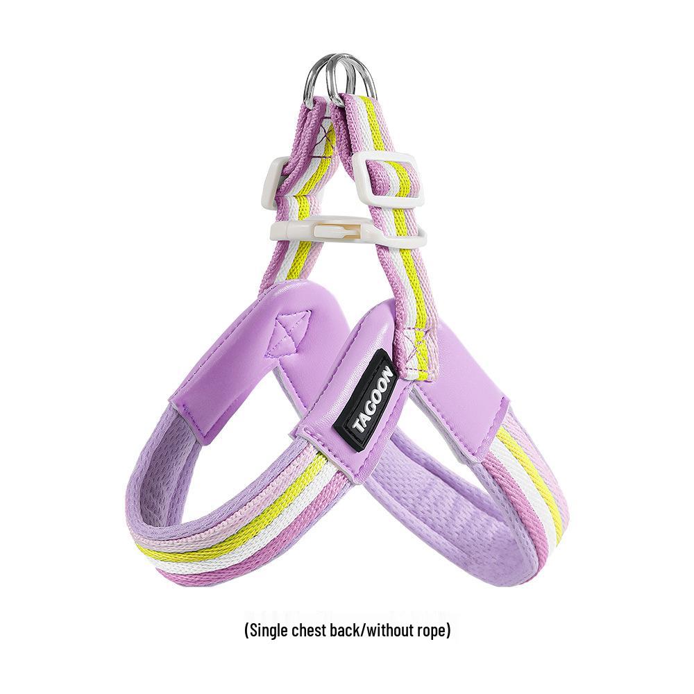 Breathable Color Block Harness & Leash for Small/Medium Dogs - Teddy, Shiba Inu