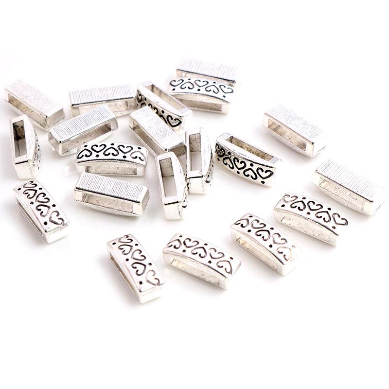 20-Piece Set: 16x6x6mm Flat Strand Beads for DIY Leather Bracelet Making, Jewelry Spacer Accessories with 1cm Wide Hole